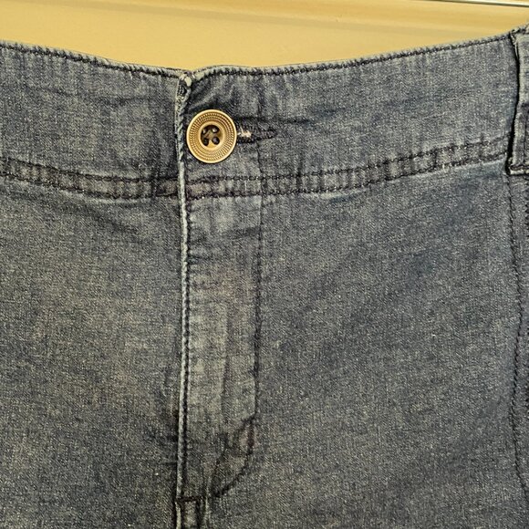 Lightweight Denim Cargo Shorts Elastic Back Waist Size 16 - Picture 3 of 6